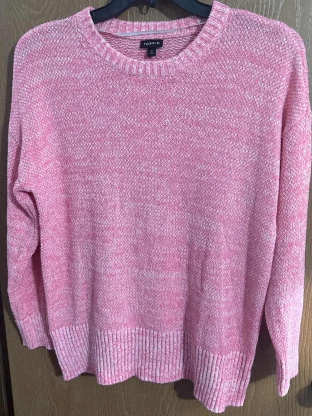 Bubblegum Pink Pullover Knit Sweater Size 0X Heathered Pink Casual Torrid